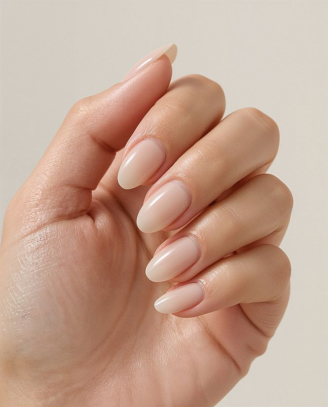 Elegant Milky Nude Almond: The Clean Look of Subtle Nails