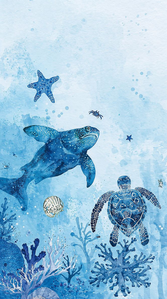 Dive into Blue: Beautiful Sea Creatures Summer Phone Wallpaper