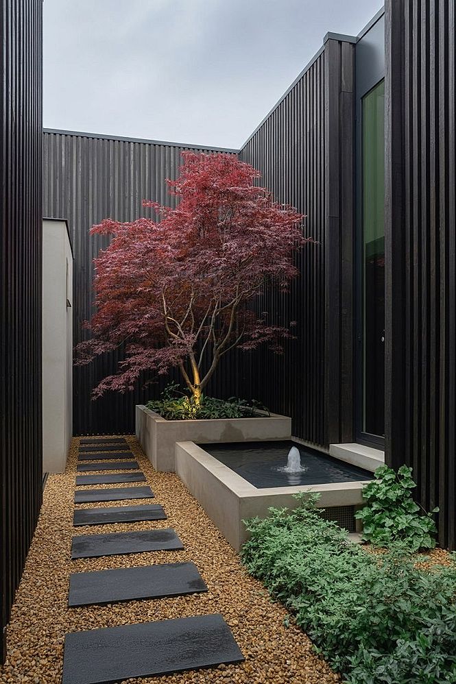 Small Modern Backyard Landscaping: Tranquil Courtyard Design