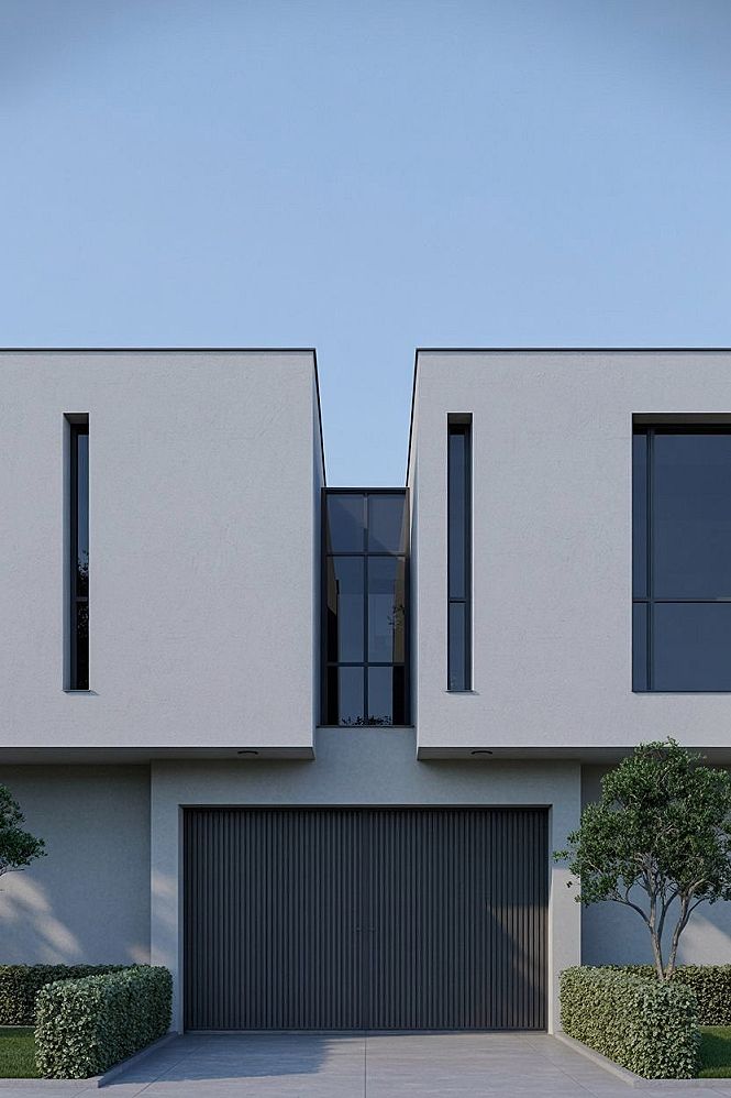 Minimalist Exterior: Sleek Modern Villa & Roof Design