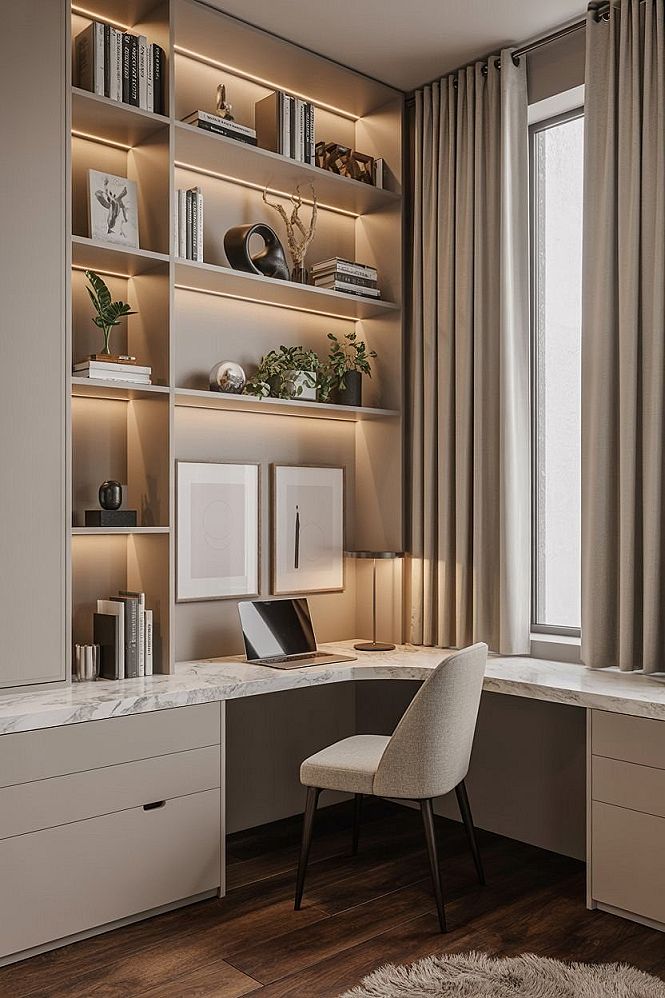 Stylish Built-In Desk Ideas for Small Home Office Spaces