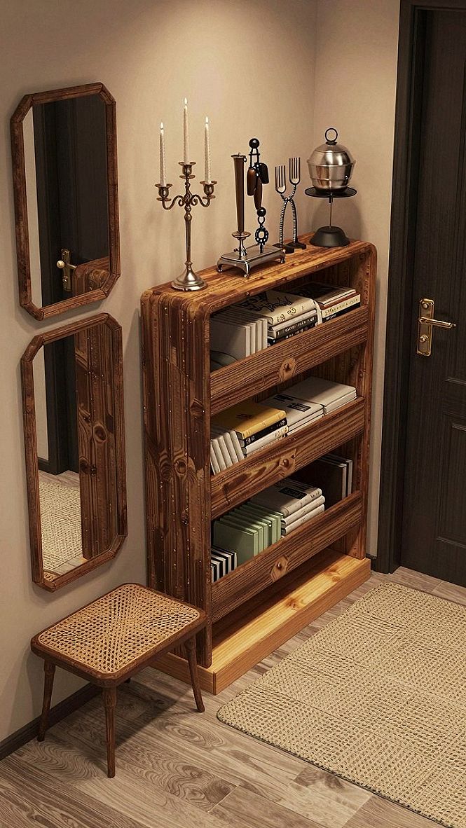 Choosing a Low Wooden Bookshelf for Kitchen Storage