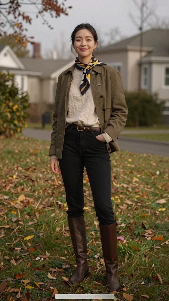 Choosing a Waxed Utility Jacket and Silk Neck Scarf