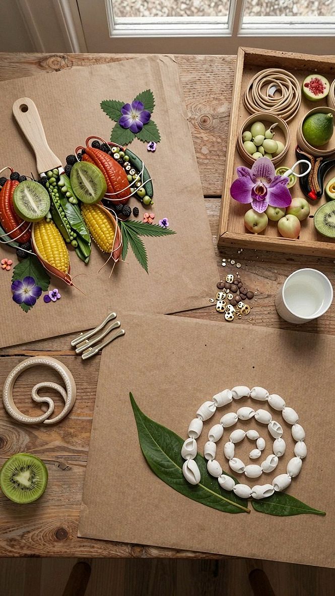 Crafting Snail Shell Patterns With Leaves And Clay Beads