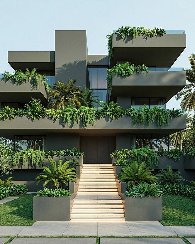 Modern Residential Facades with Outdoor Gardens: Dream House Exterior Luxury