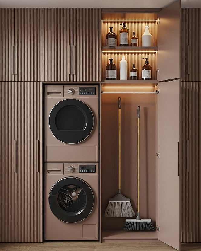 Seamless Laundry Room Utility Closet: Smart Storage Solutions