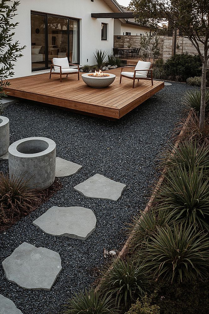Innovative Grassless Backyards: Floating Timber Deck Designs