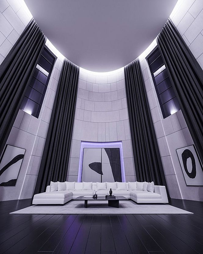 Luxury Black & White Interior: Modern Architectural Elegance