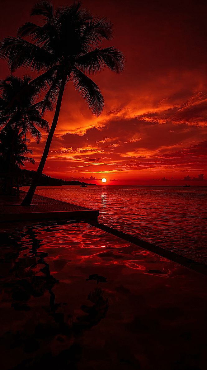 Tropical Beach Sunset: Aesthetic 4K iPhone Wallpaper