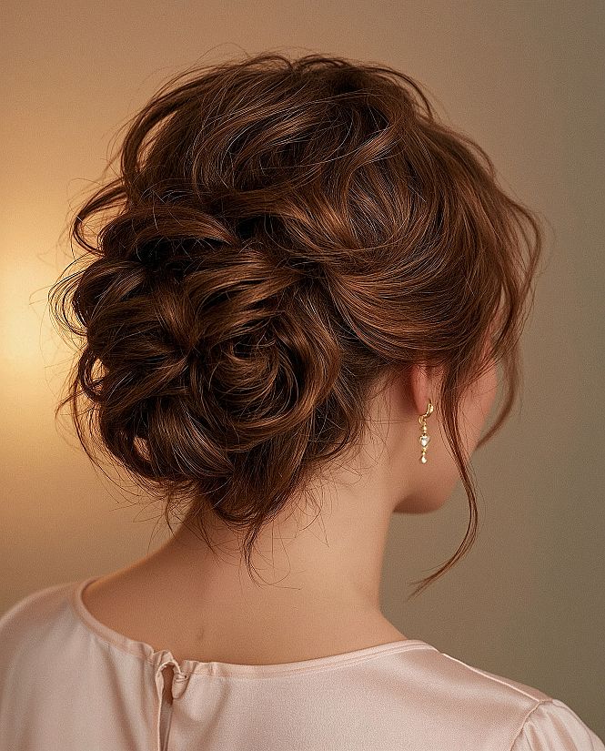 Romantic Messy Updo: The Perfect Bridal Hair Bun Fancy