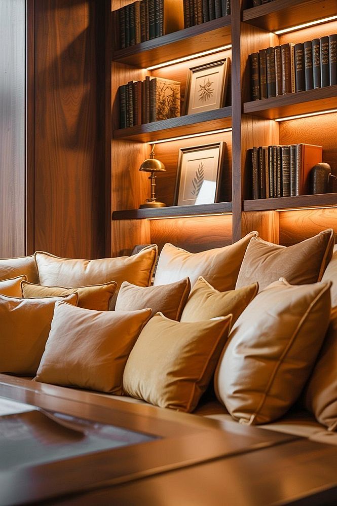 Cozy Reading Nook Ideas: Integrated Bookshelves in Corner Spaces