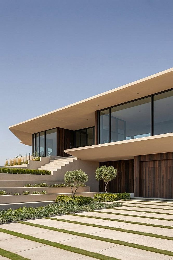 Seamlessly Integrated: Sleek Modern Homes & Lush Landscaping