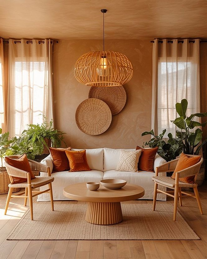 Earthy Home Decor: Warm Japandi Living Room Aesthetic