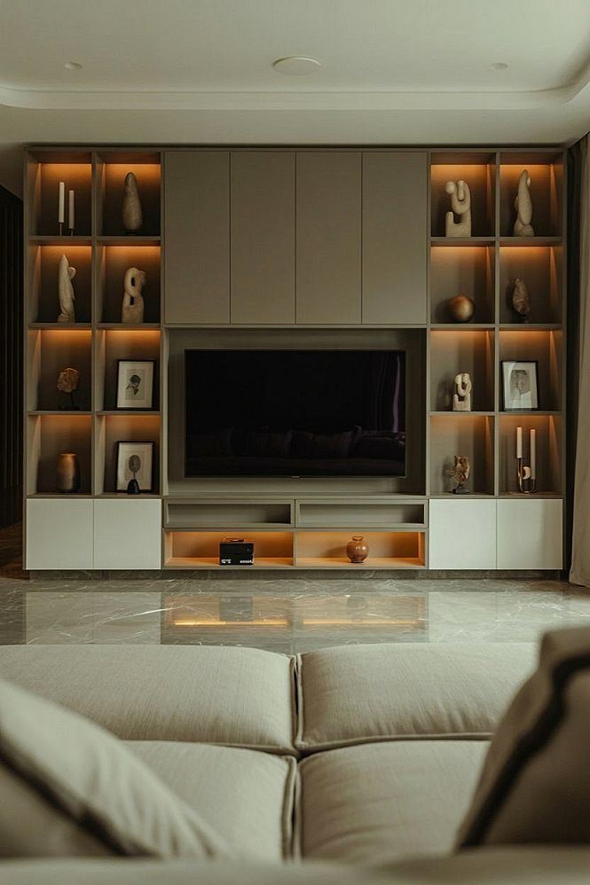 Minimalist TV Wall Designs for Trendy Living Rooms