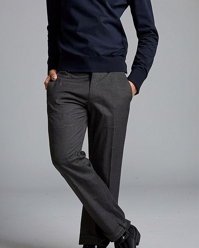 Pairing a Dark Sweater with Charcoal Chinos
