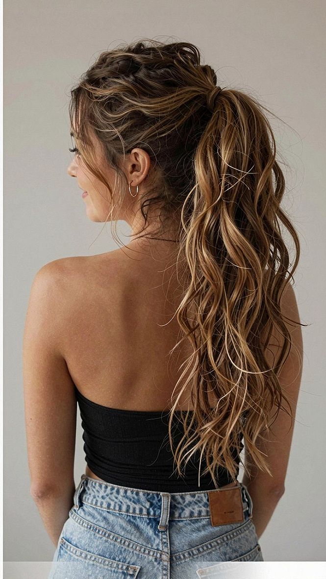 Securing a High Half Up Ponytail for Your Wedding