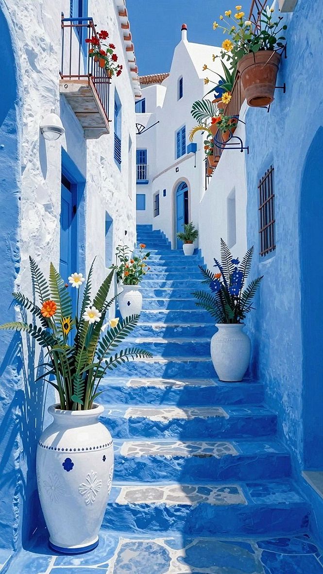 Planning Trips to Historic Mountain Towns with Colored Stairs