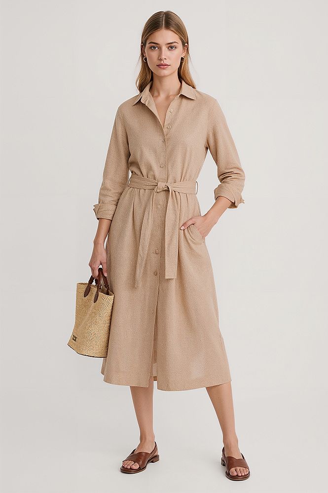 Belted Linen Shirtdress: Effortless European Summer Style