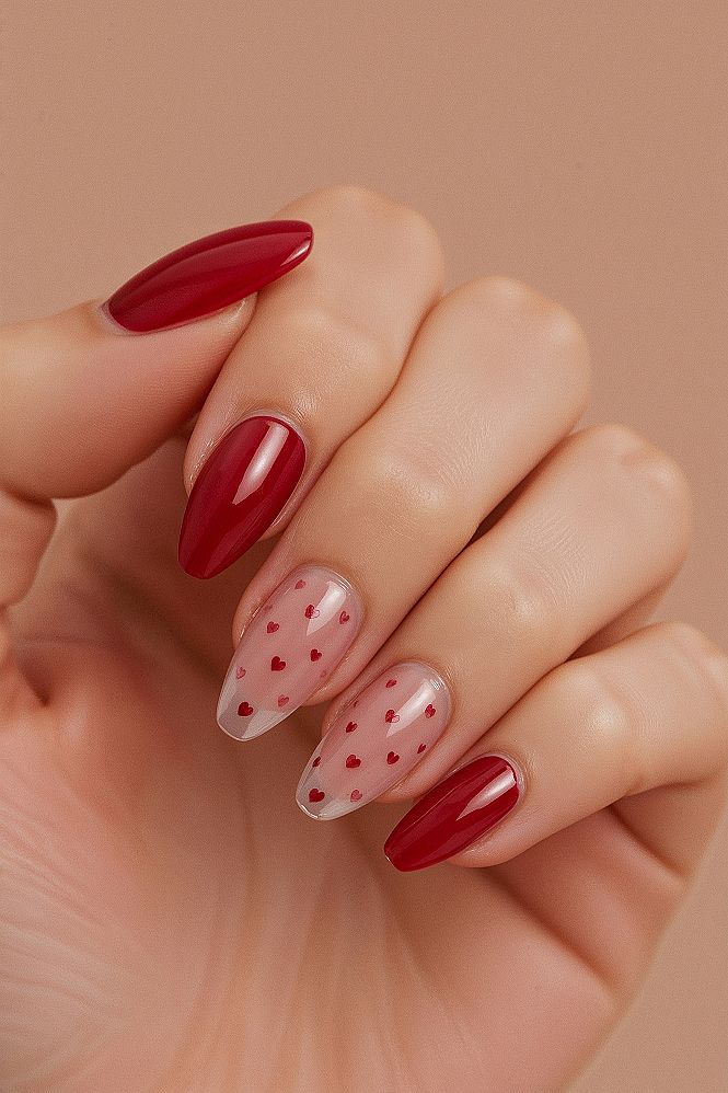 Cute Valentine's Day Nails: Romantic Hearts & Bows Designs