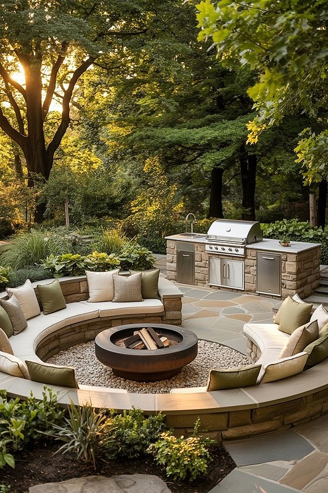 Dream Backyard Oasis: Ultimate Outdoor BBQ Kitchen & Fire Pit