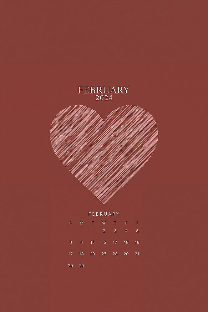 Stylish February 2024 Calendar Wallpapers for Your Lock Screen