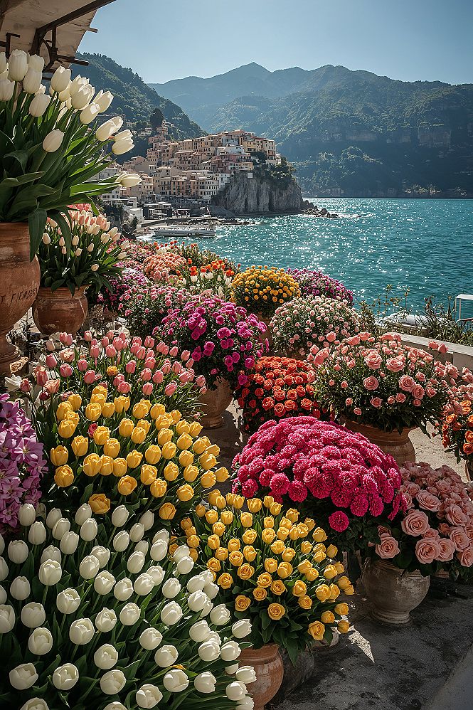 Amalfi Coast Florals: Stunning Coastal Aesthetic Garden Design