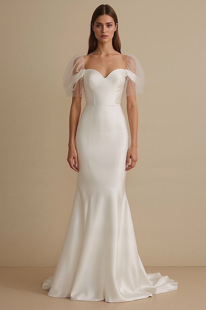 Satin & Tulle Dreams: Elegant Mermaid Gowns for Evening Weddings