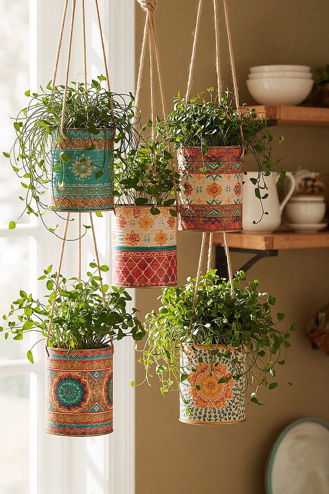 Upcycled Tribal Planters: Boho Kitchen Decor Essentials