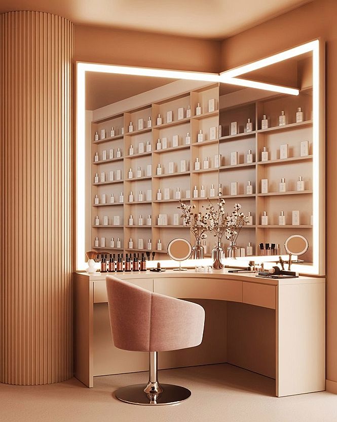 Luxury Glam Room: Makeup Closet & Bedroom Dressing Table