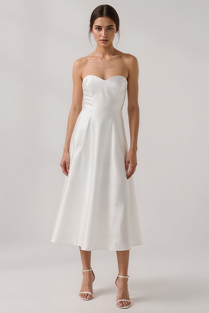 Modern Midi Wedding Dress: Chic Reception & Ceremony Style