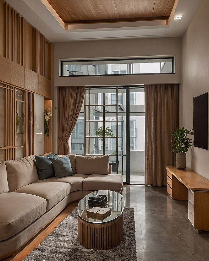 Adding Floor Length Curtains to Balance High Drawing Room Ceilings