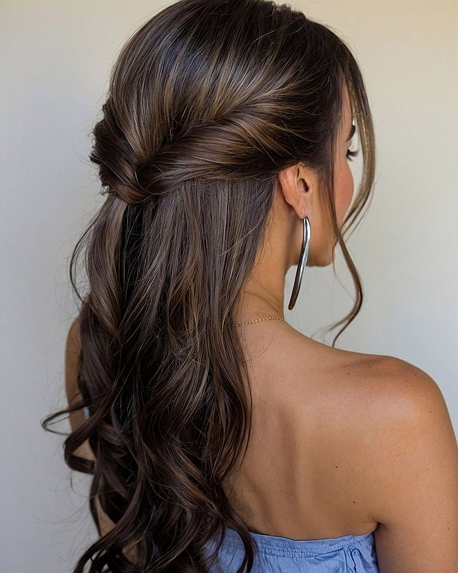 Creating a Soft Twisted Half Up Style for Long Hair