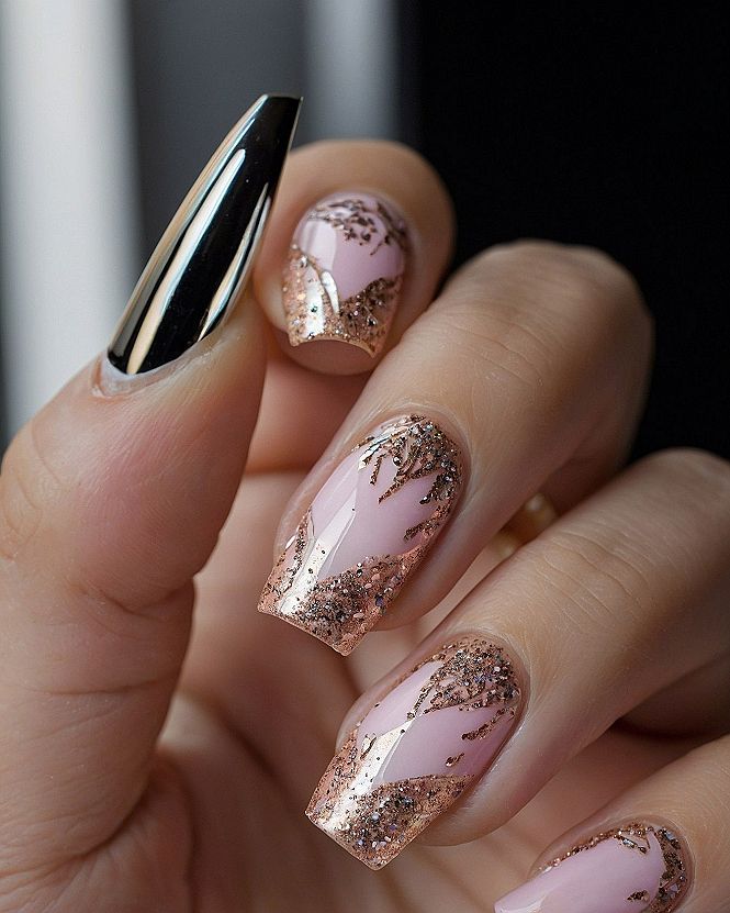 Adding Sparkle to Your Black and Ghost Halloween Nails