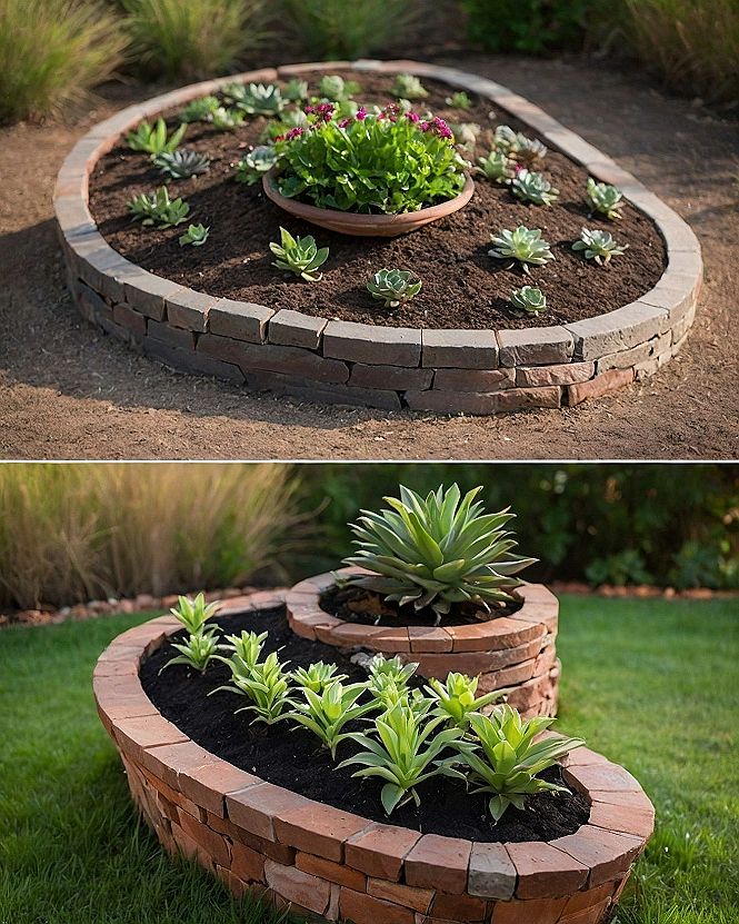 Designing Tiered Brick Flower Beds for Strawberry Patches