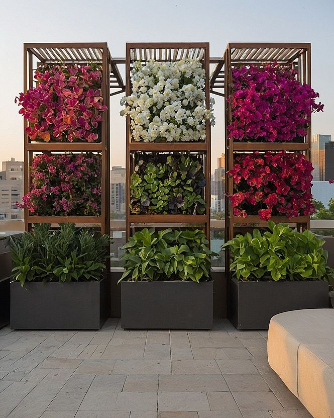 Using Vertical Planters to Grow Tropical Flowers on a Patio