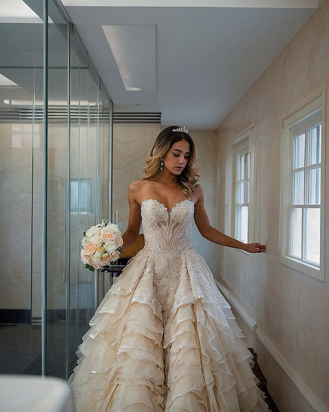 Completing Your Bridal Look with Layered Ruffles and Lace