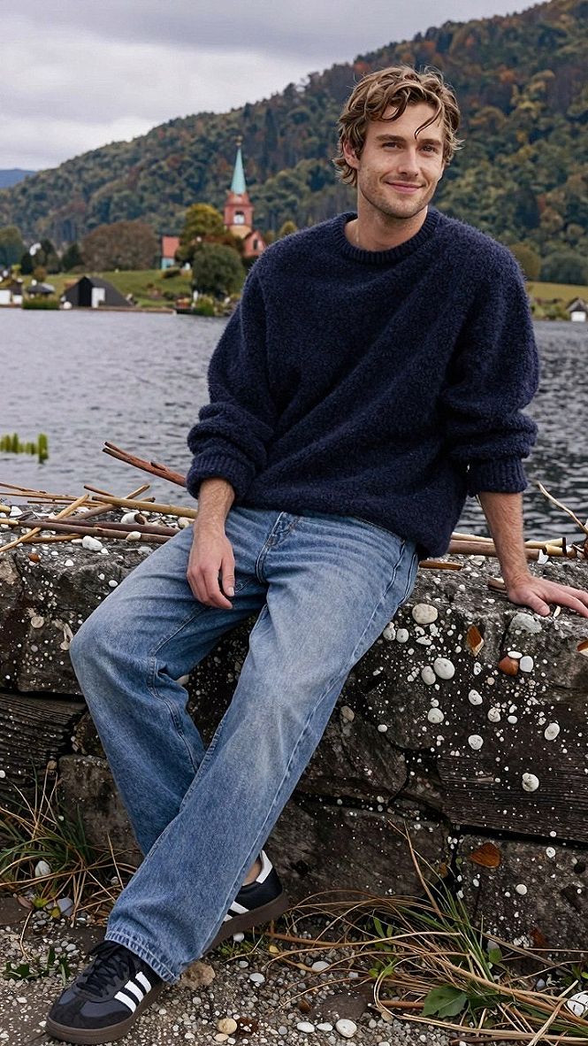 Styling Heavy Knit Sweaters With Simple Denim