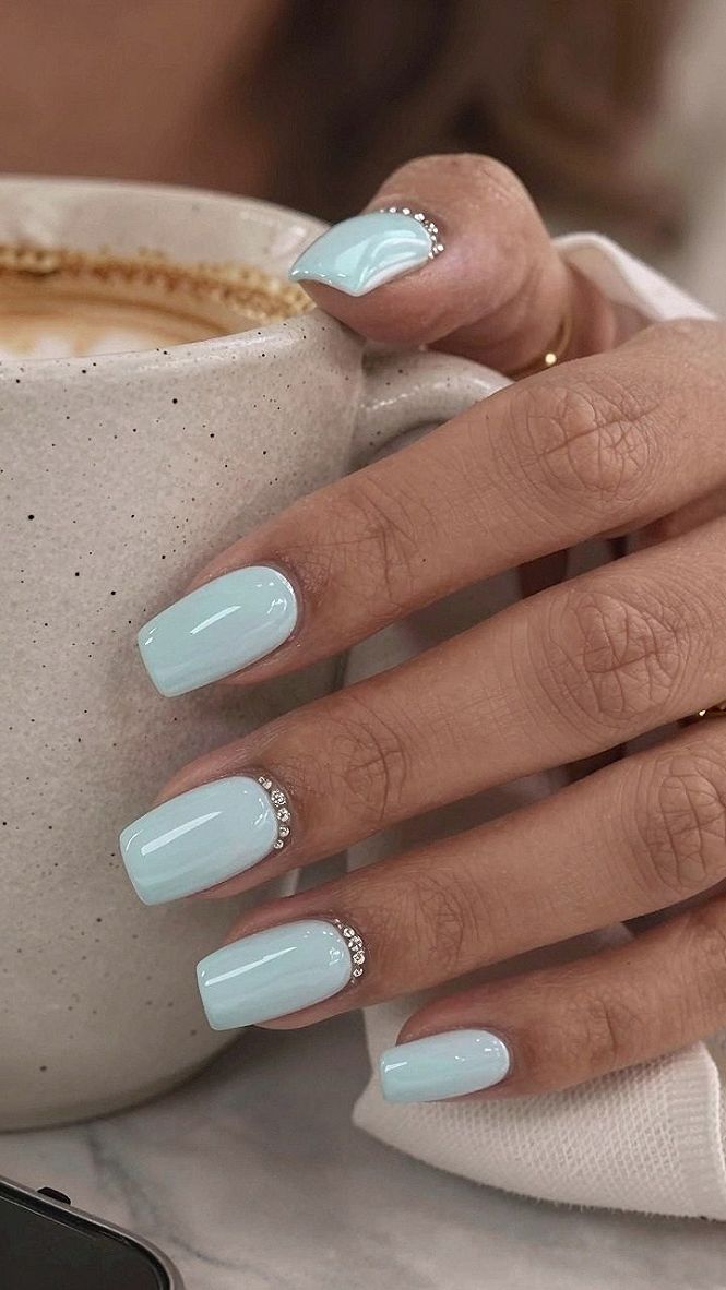 Trying Reverse French Tips on Square Nails