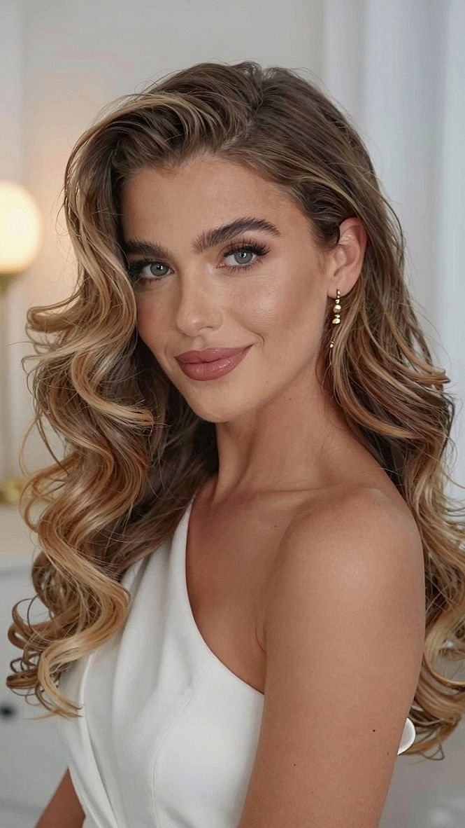 Deep Side Part Half Updo With Hollywood Waves