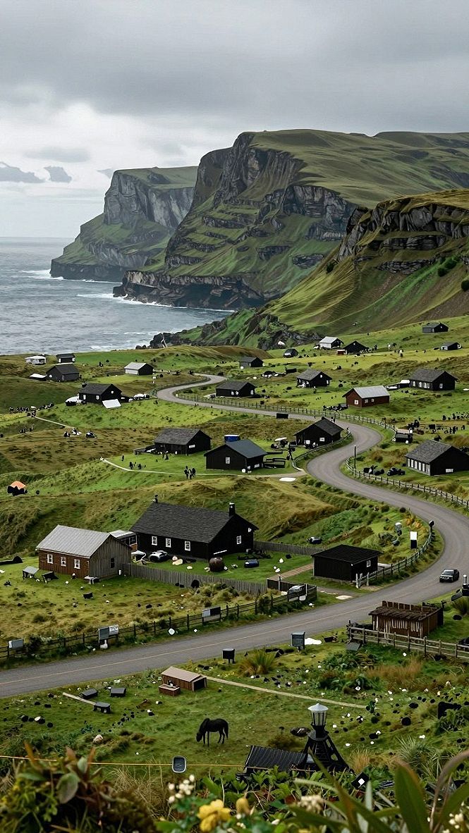 Photographing Coastal Village Settlements Along Rugged Sea Cliffs