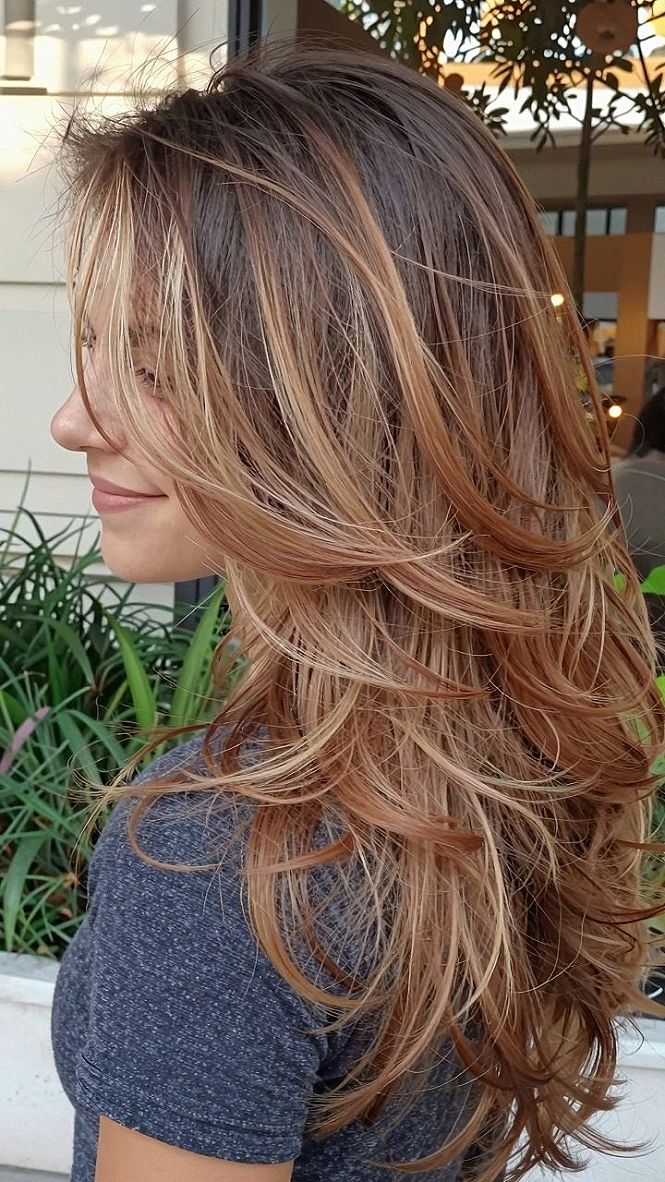 Styling Feathery Long Layers with Brunette Tones