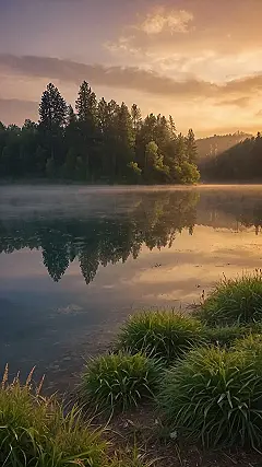 Whispering Waters, Golden Hour Glow