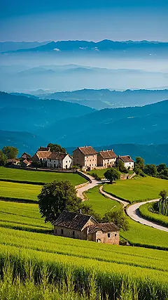 Sun-Drenched Village Scenes