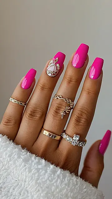 Glam Pink Nails