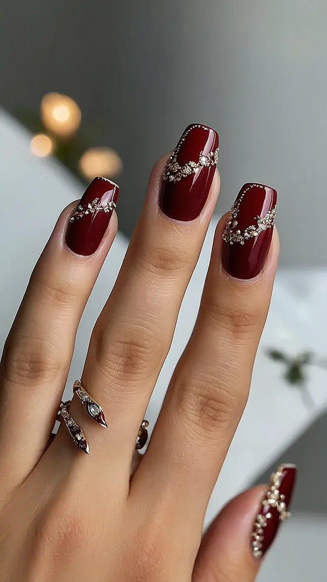 French Fall Nails: Sparkling Like a Pumpkin Spice Latte!
