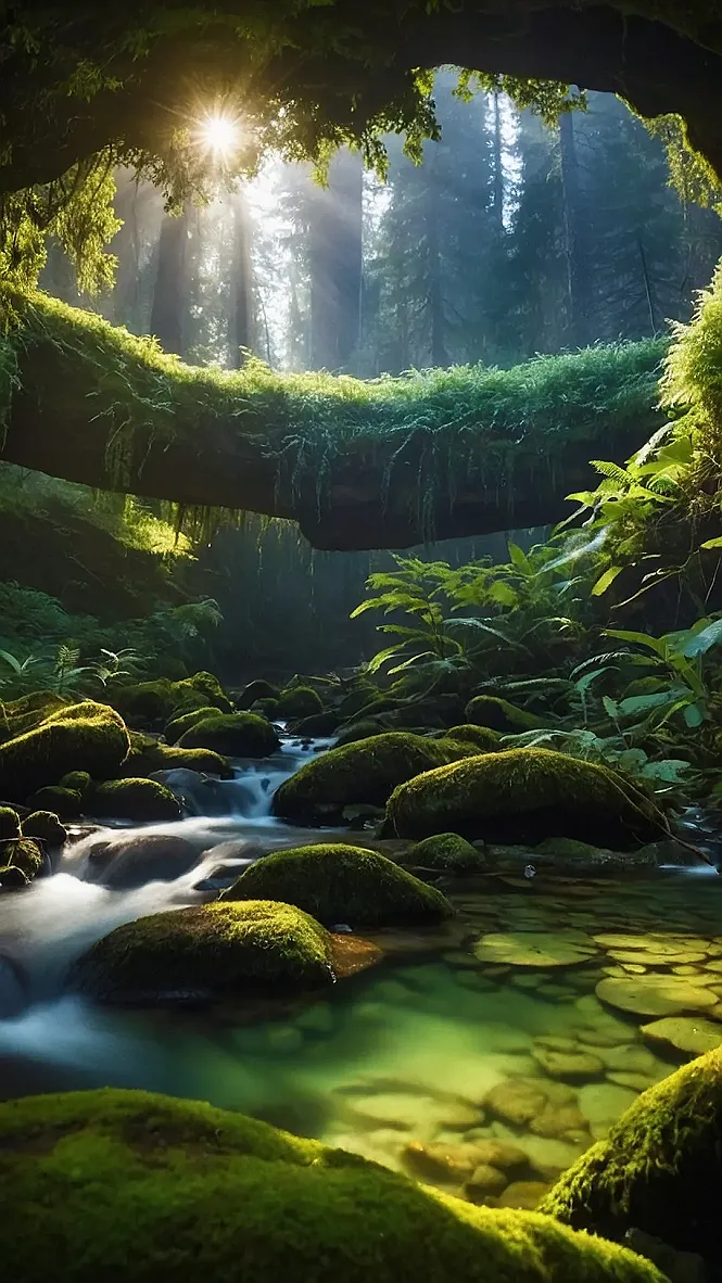 Sunbeams Through the Enchanted Forest