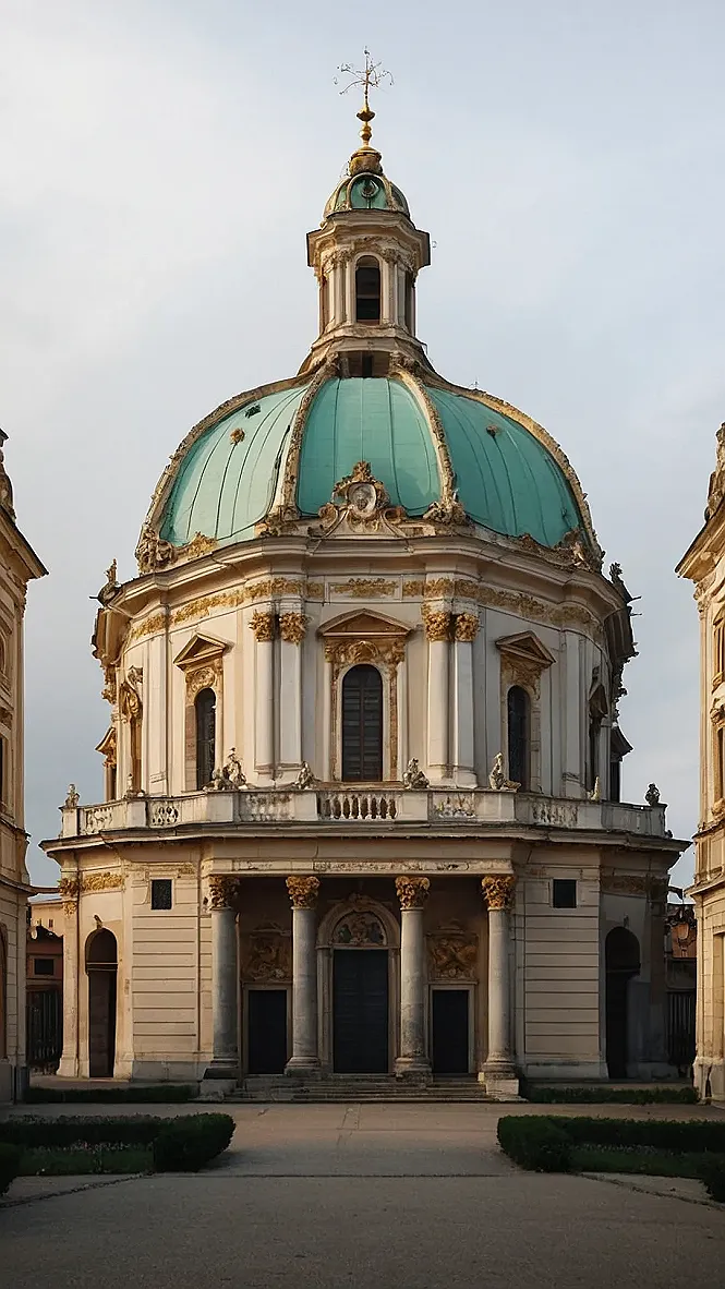 Here's a title and two paragraphs suitable for a grade 9 student, incorporating humor and relating to the image and the keyword 'Baroque architecture':