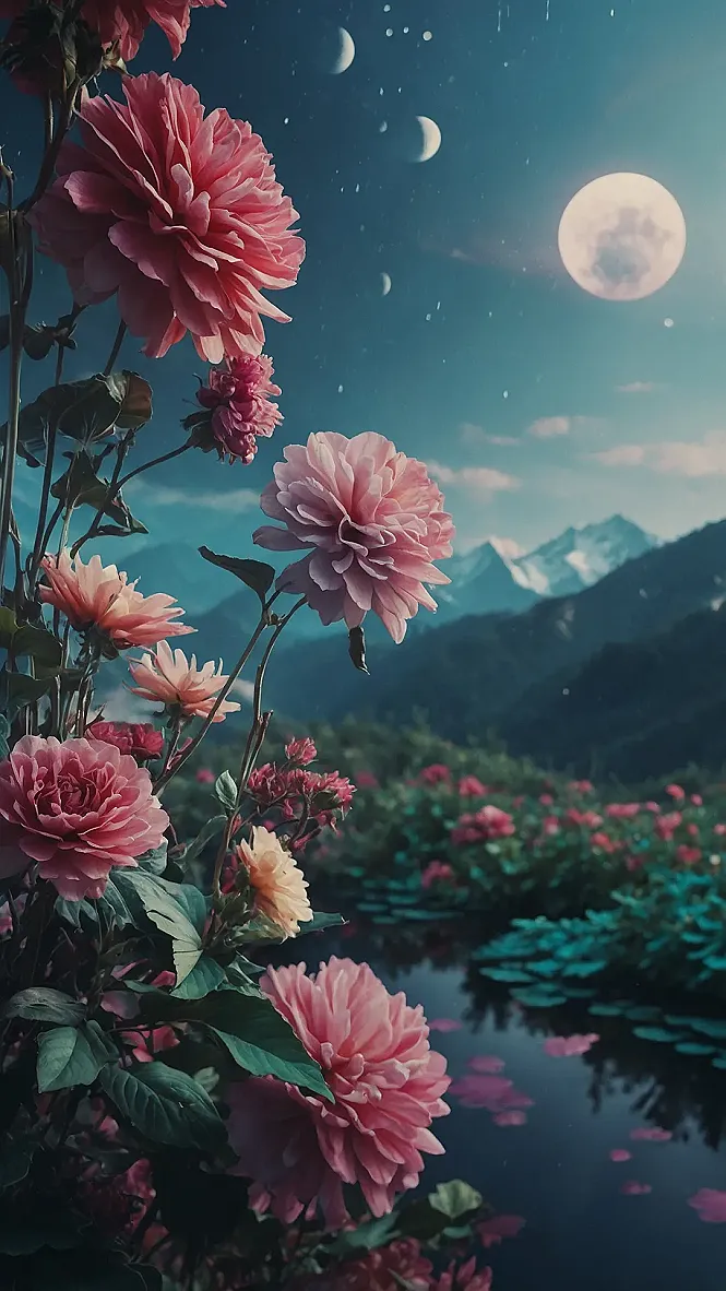 Moonlit Flower Screen Magic