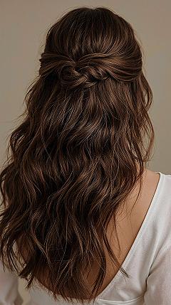 Elegant Half Up Half Down Wedding Hairstyles for Brunettes