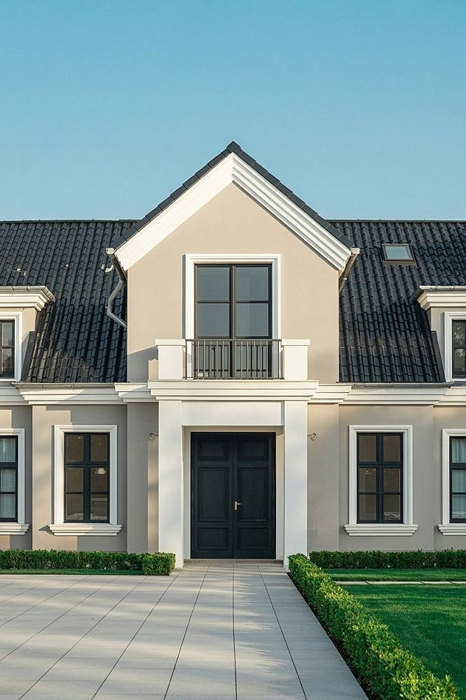 Simple Elegant Modern Home Exterior: White & Gray Design Ideas